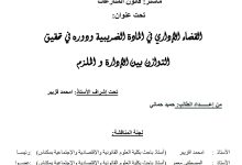 القضاء الإداري في المادة الضريبية دوره في تحقيق التوازن بين الإدارة والملزم