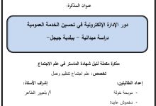 دور الإدارة الإلكترونية في تحسين الخدمة العمومية