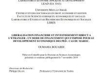 LIBERALISATION FINANCIERE ET INVESTISSEMENT DIRECT A L’ETRANGER