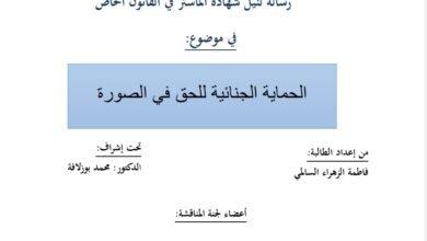 الحماية الجنائية للحق في الصورة
