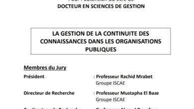 LA GESTION DE LA CONTINUITE DES CONNAISSANCES DANS LES ORGANISATIONS PUBLIQUES