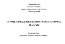 La notion d’exception en droit constitutionnel