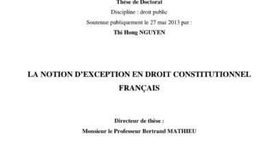 La notion d’exception en droit constitutionnel