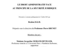 LE DROIT ADMINISTRATIF FAC EAU PRINCIPE DE LA SÉCURITÉ JURIDIQUE