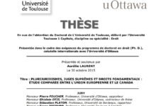 Plurijuridismes, juges suprêmes et droits fondamentaux :étude comparée entre l’Union européenne et le Canada