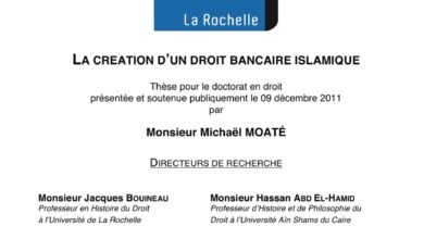 LA CREATION DʼUN DROIT BANCAIRE ISLAMIQUE