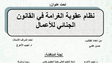نظام عقوبة الغرامة في القانون الجنائي للأعمال