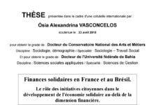 Finances solidaires en France et au Brésil