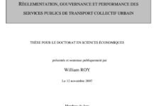 RÈGLEMENTATION GOUVERNANCE ET PERFORMANCE DES SERVICES PUBLICS