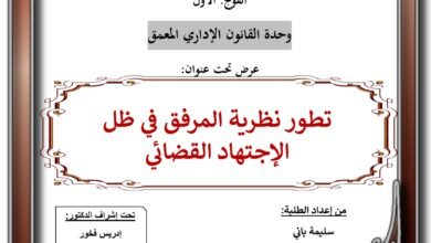 تطور نظرية المرفق في ظل  الاجتهاد القضائي