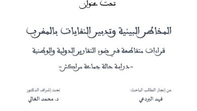 المخاطر البيئية وتدبير النفايات بالمغرب